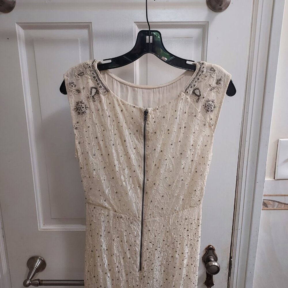 ALICE+OLIVIA CREAM WHITE PEARL BRIDAL WEDDING BEADED GOWN DRESS - Picture 7 of 12